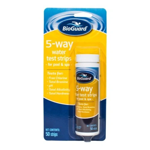 5-way-test-strip-1-500x500 POOL TEST STRIPS BIOGUARD 5 in 1 (50 STRIPS) - Image 1