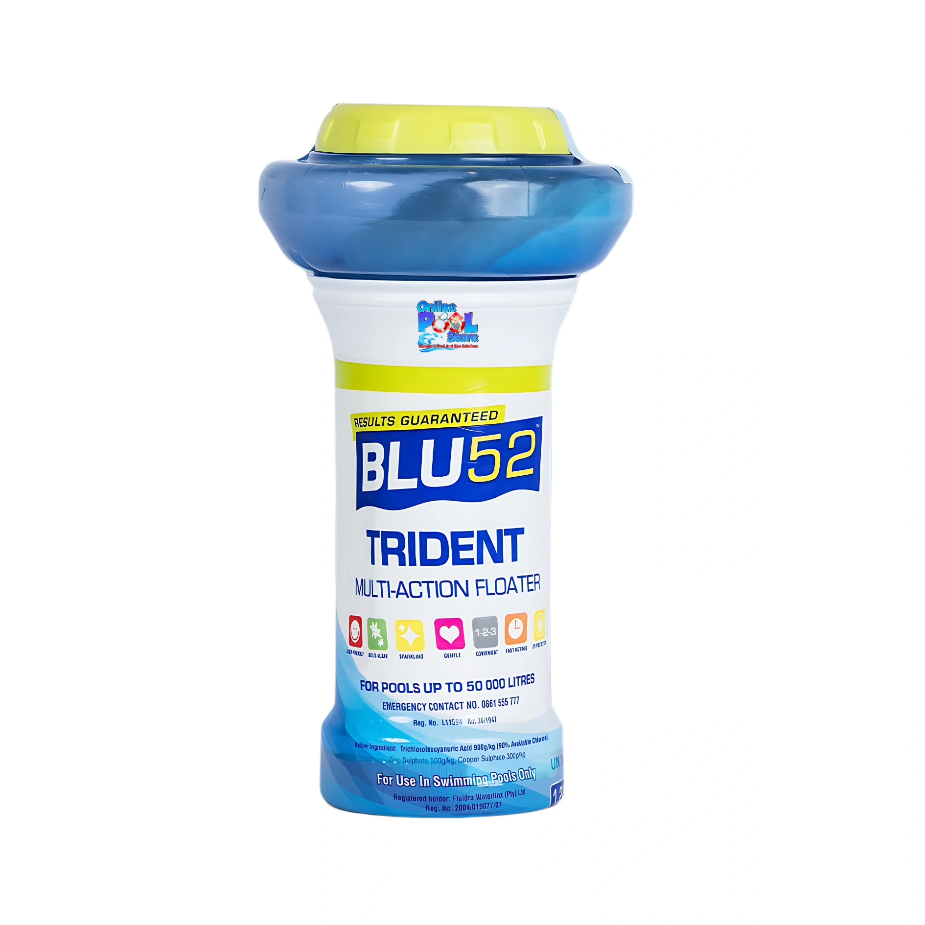 BLU52-TRIDENT-POOL-FLOATER-1 (1) POOL FLOATER BLU52 TRIDENT MULTIFUNCTION 1.2KG - Image 1