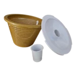 POOL WEIR SWIMQUIP REPLACEMENT WEIR MUSTARD BASKET AND WHITE VAC LID WITH CUFF (COMBO)