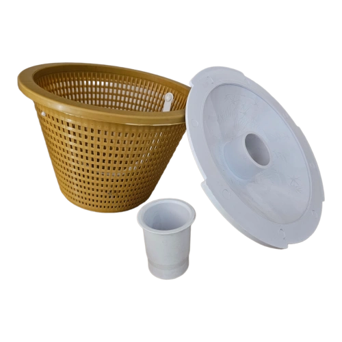 download - 2026-06-07T182304.245 POOL WEIR SWIMQUIP REPLACEMENT WEIR MUSTARD BASKET AND WHITE VAC LID WITH CUFF (COMBO) - Image 1